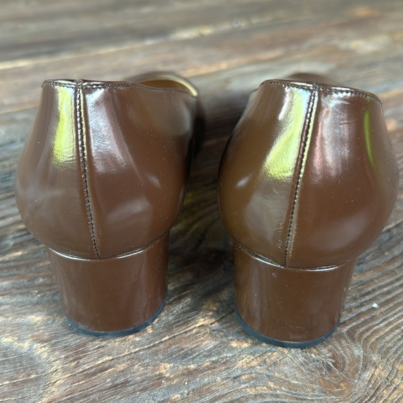Bruno Magli brown patent leather everyday rounded toe heel Size 41 - Picture 4 of 8